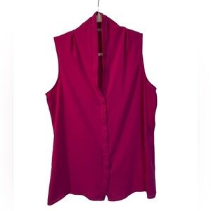⭐️ Banana Republic button-down fuscia pink sleeveless top- size 10